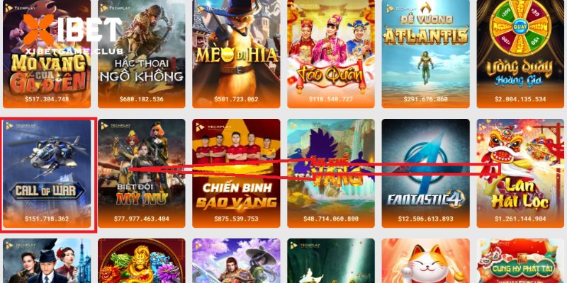 Lựa chọn vào sản phẩm Call of War được nhà cái cung cấp