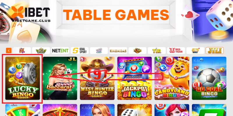 Lựa chọn vào trò chơi Lucky Bingo Golden tại sảnh JILI