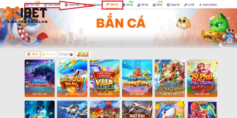 Truy cập vào danh mục bắn cá để hòa mình vào thế giới đại dương
