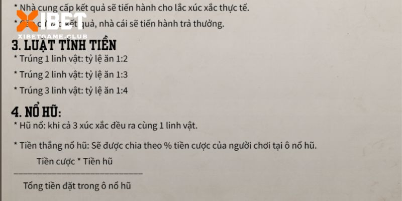 Hũ bầu cua sẽ nổ khi có 3 mặt giống nhau