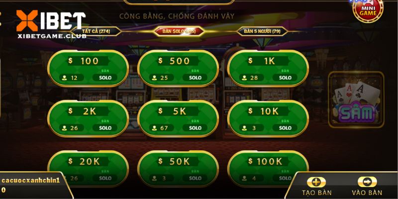 Trò chơi bài sâm lốc để bạn tham khảo