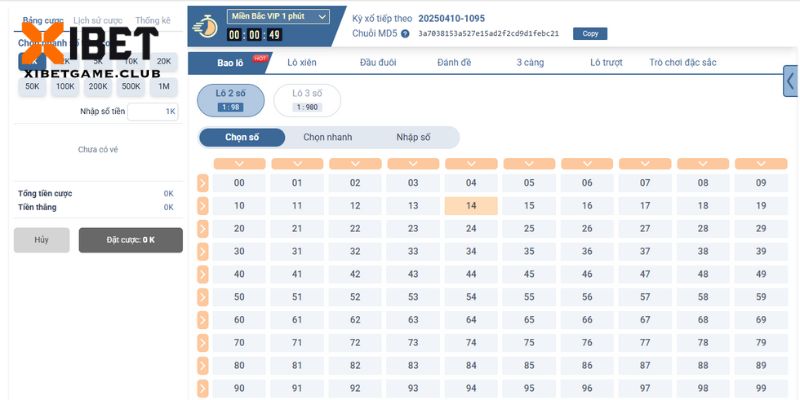 Tìm hiểu về loại hình siêu tốc MD5 tại XIBET