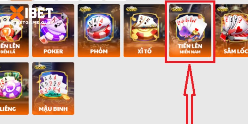 Lựa chọn sản phẩm tiến lên miền Nam tại sảnh Go88